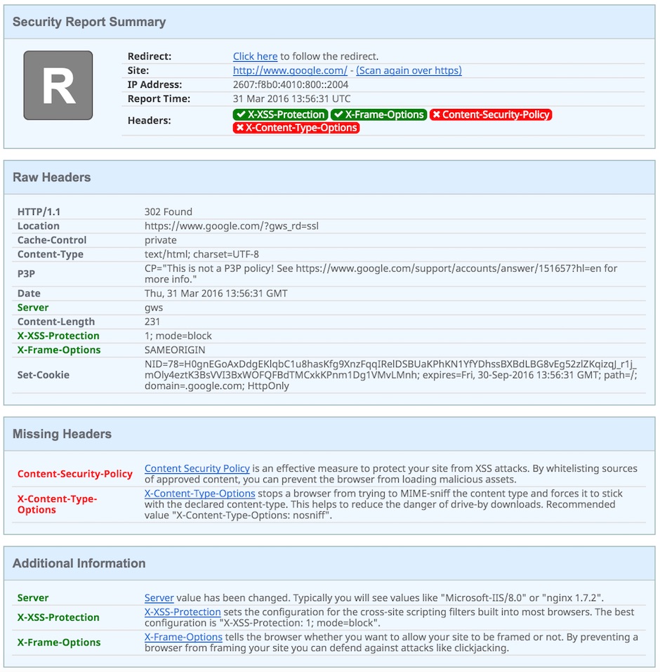 Un informático en el lado del mal Security Headers & SRI Test Para los bookmarks