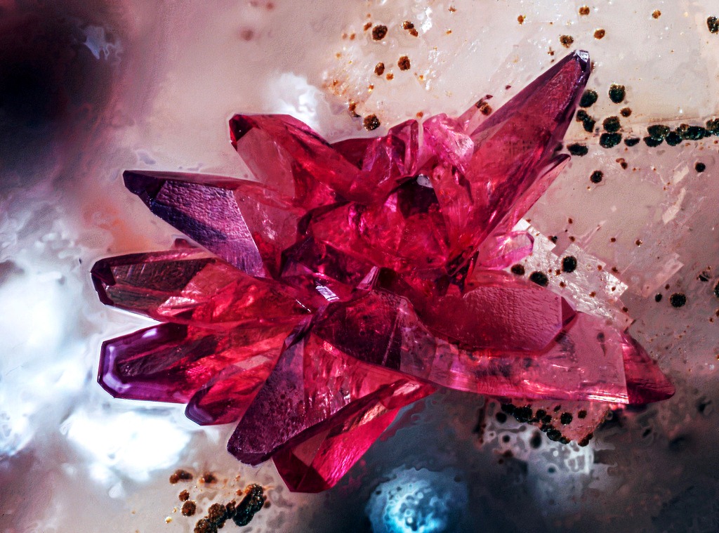 Radiating Group of Violet Crystals of Roselite