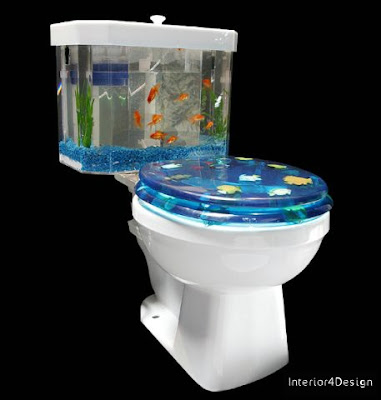 Fantastic Aquarium Design on Toilet Tank
