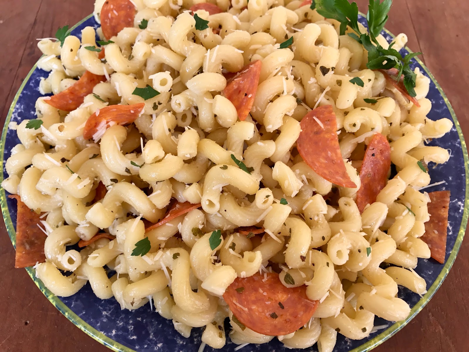 Pepperoni and Cheese Cavatappi Pasta Salad