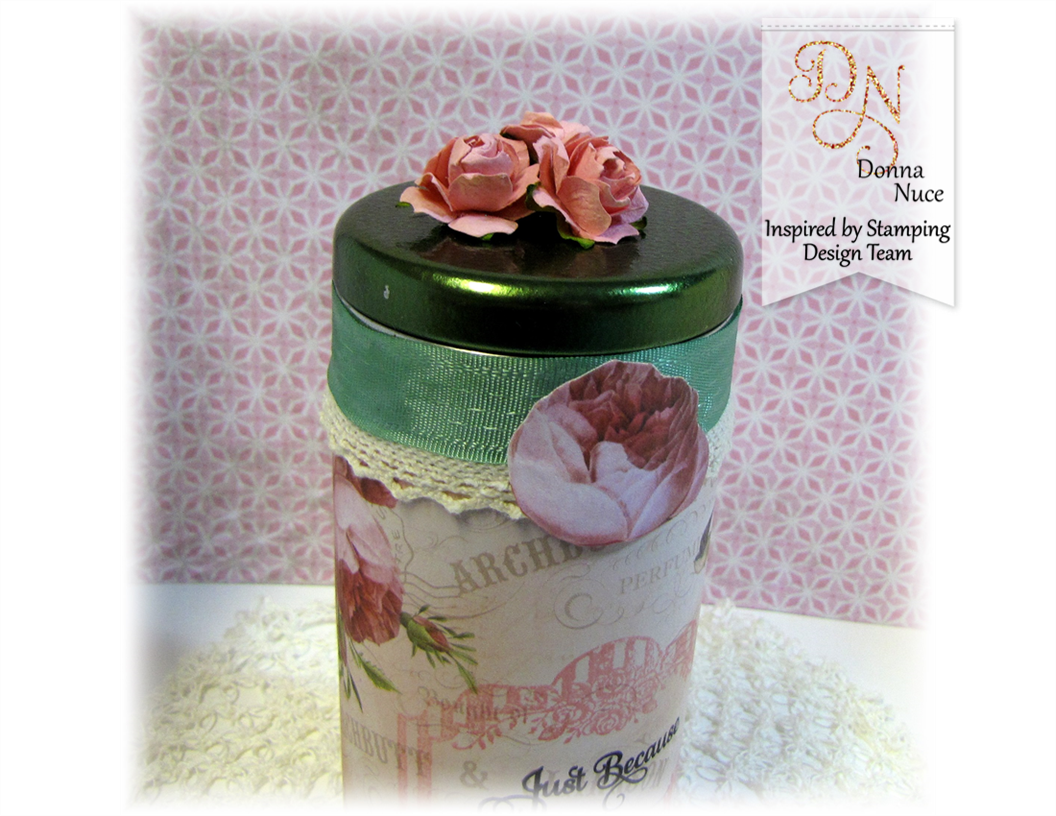 Inspired by Stampin, Crafty Colonel Donna Nuce, Flowers Bloom Stamp Set, Altered Tea Tin