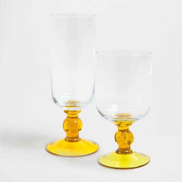 copas de cristal amarillo de la firma Zara Home