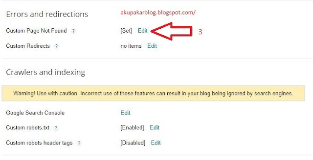 Cara Redirect Custom Page 404 Blogger