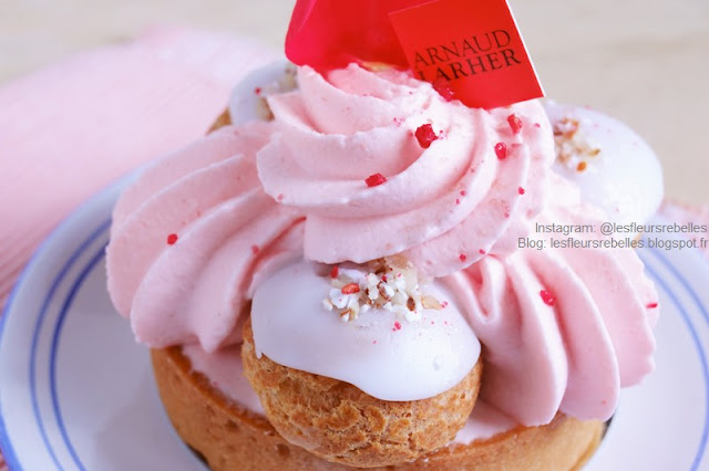 Pâtisserie Arnaud Larher Saint Honoré Hawaï rose vanille framboise