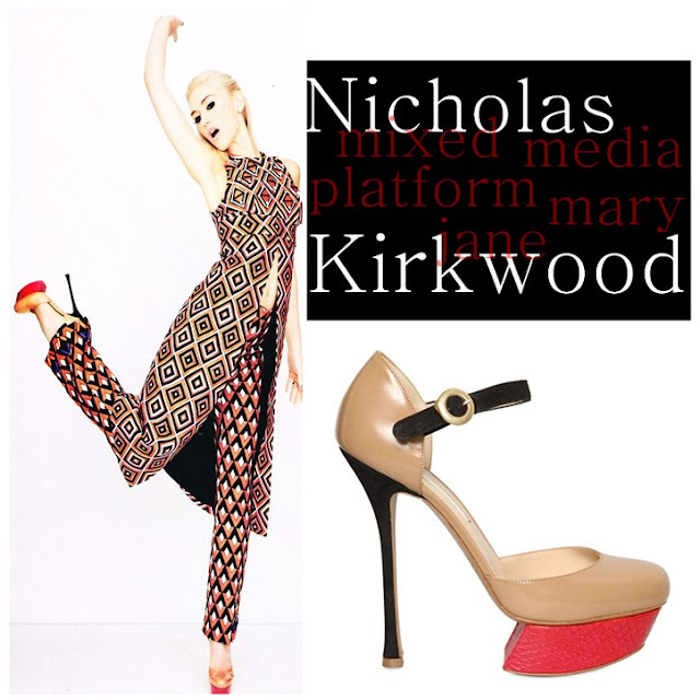 Gwen Stefani wearing Nicholas Kirkwood Mixed media platform mary janes