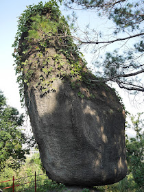 tall balanced rock in park