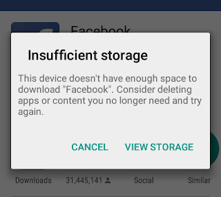 Insufficient Storage Space On The Android Device