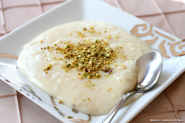 Lebanese Rice Pudding Dessert With Pistachio – Riz B Haleeb