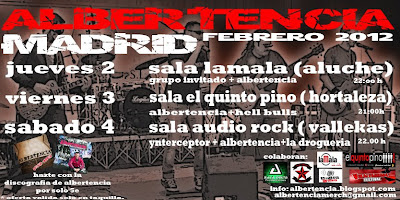 Albertencia Tour Madrid Febrero 2012 los días 2, 3 y 4