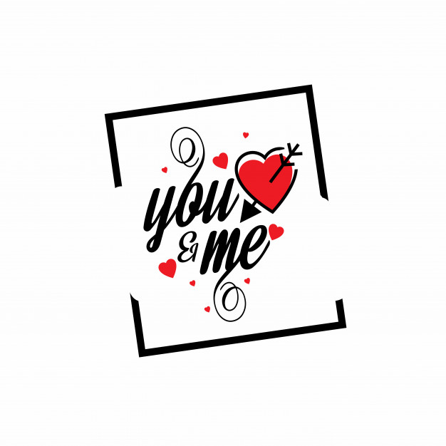 You and me frame with white background Free Vector