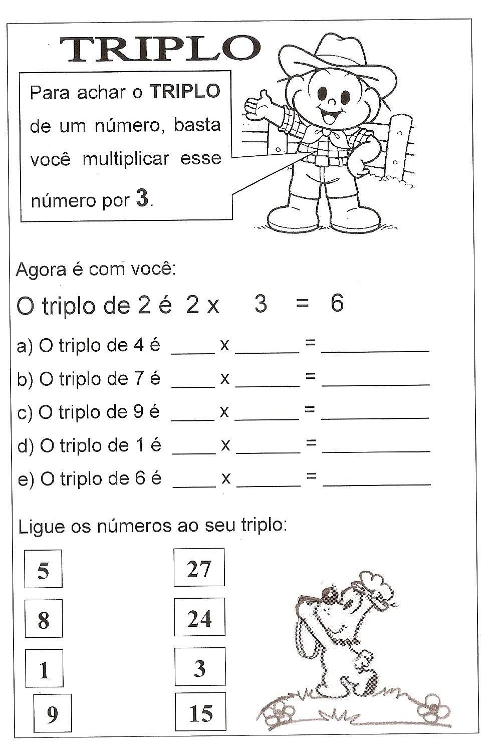 Atividades Sobre Dobro E Triplo 3 Ano GSMBRAIN Atividades Sobre Dobro E Triplo 3 Ano GSMBRAIN