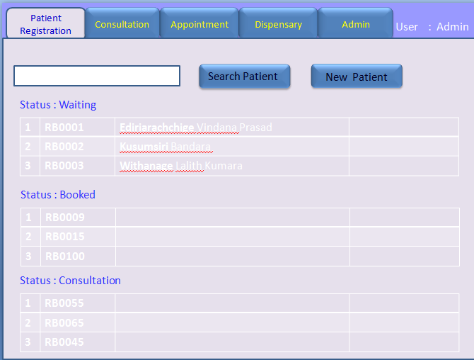 Electronic Medical Record system of OHI Maharagama
