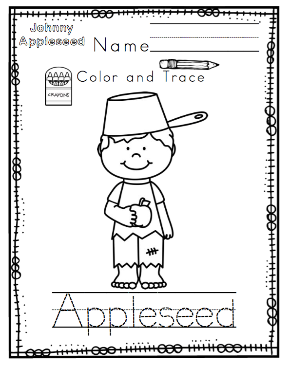 Preschool Packet Johnny Appleseed Preschool Printables