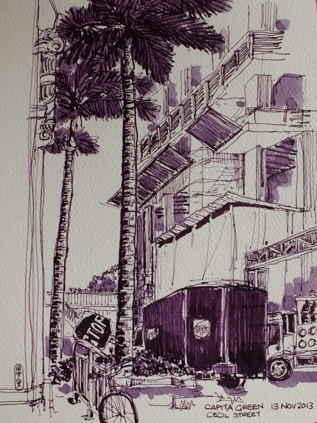 Urban Sketchers Singapore Fountain Pens Ink Sketches