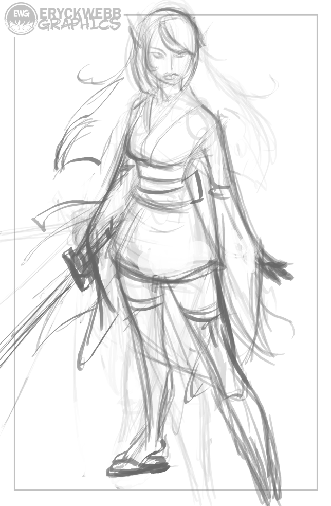 Easy Female Warrior Drawing