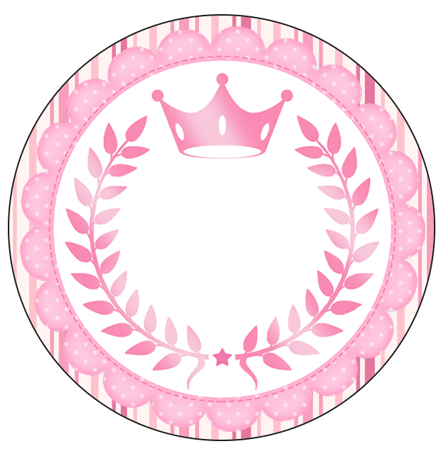 Pink Crown in Shabby Chic Free Printable Cupcake Toppers and Wrappers