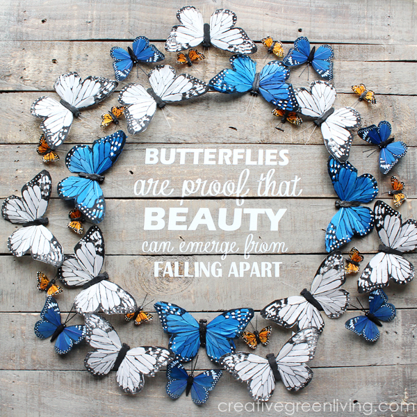 How to Make Rustic "Butterflies are Proof..." Wall Art Creative Green