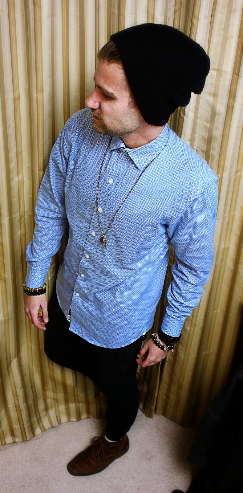 A.F.F. Men Necklace over Shirt