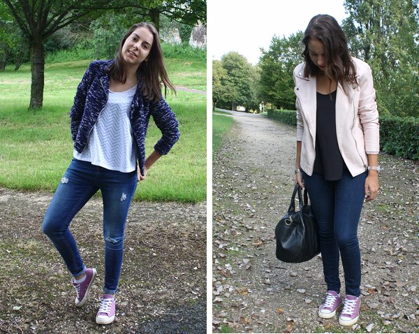 look converse haute blanche