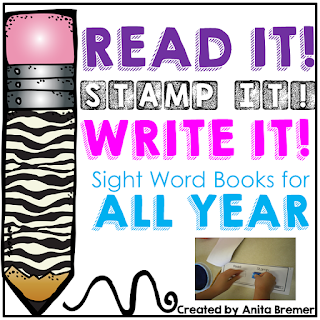 Read It Stamp It Write It- sight word practice books for ALL YEAR!