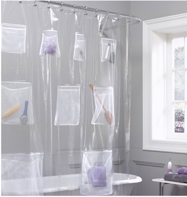 shower curtain with nine pockets