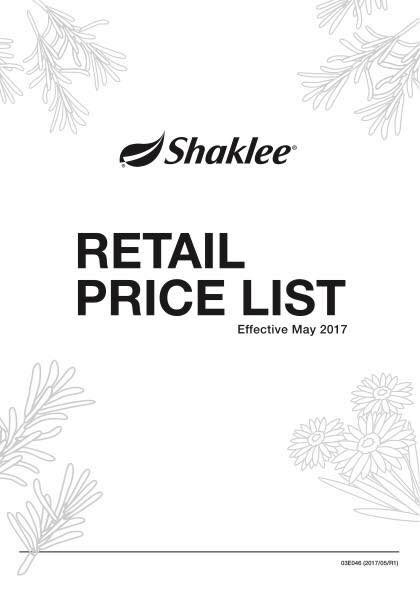 Senarai Harga Produk Shaklee Bermula Mei 2017