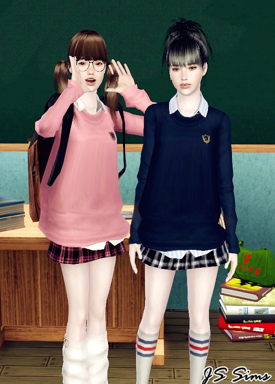 [JS SIMS 3] Japanese School Uniform Set
