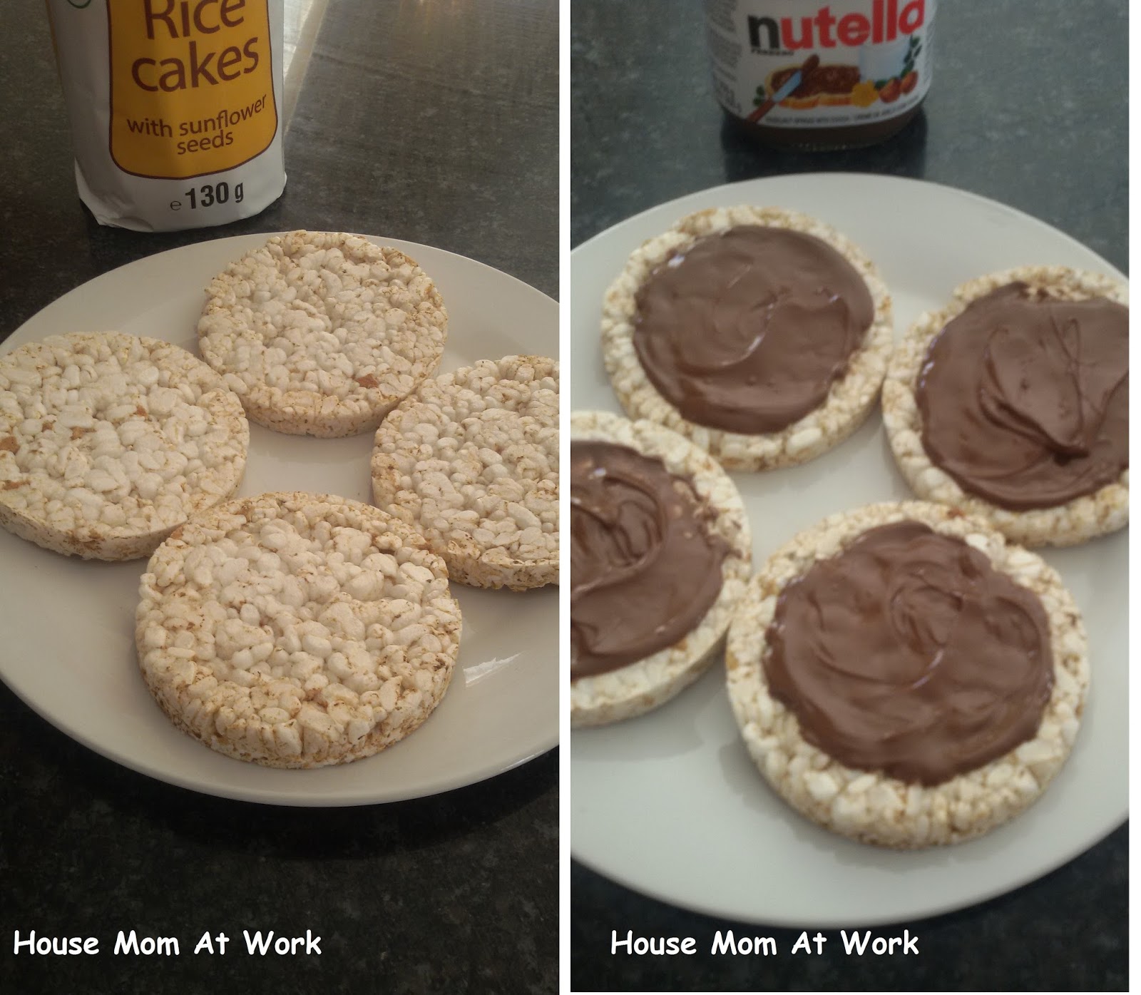 House Mom At Work Rice Cakes with Nutella and Banana Kids Recipes