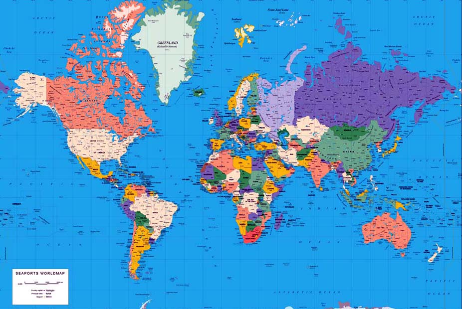 25 Encantador Mapamundi Con Nombres Hd