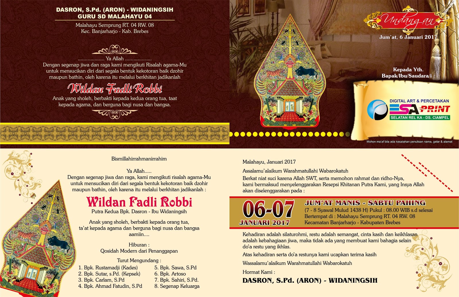 ESAprint UNDANGAN KHITAN DAN GUSARAN BANJARHARJO