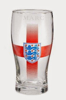 Personalised England Crest Glass