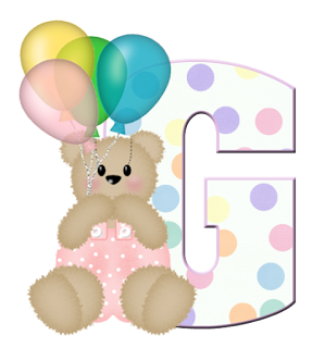 Abecedarios de Osita de Peluche con Globos. Teddy Bear with Balloons Alphabet.