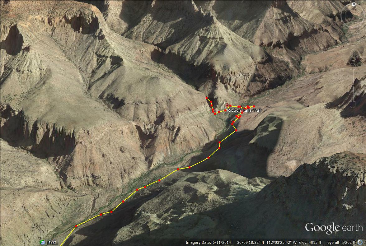 Ribbon Falls, Grand Canyon National Park Girl on a Hike