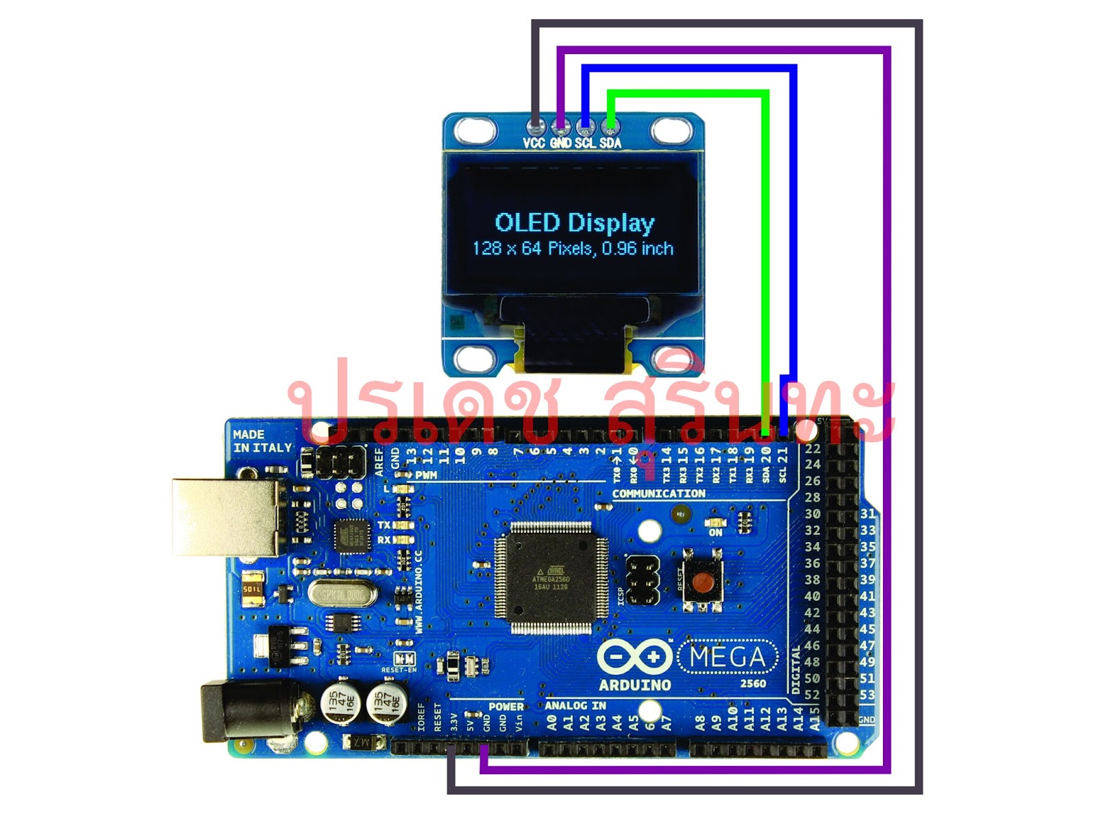 สารพัดช่าง: Arduino Uno R3 ให้แสดงผลบนจอ OLED LCD 128x64