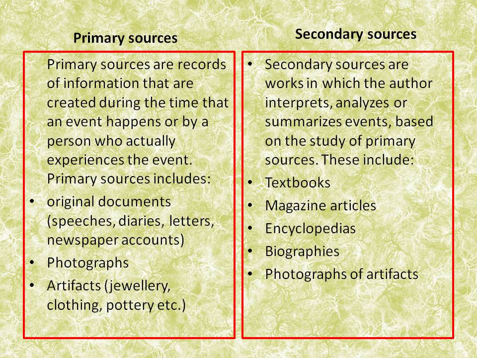 Ms Rashid Social Studies Primary and Secondary Sources