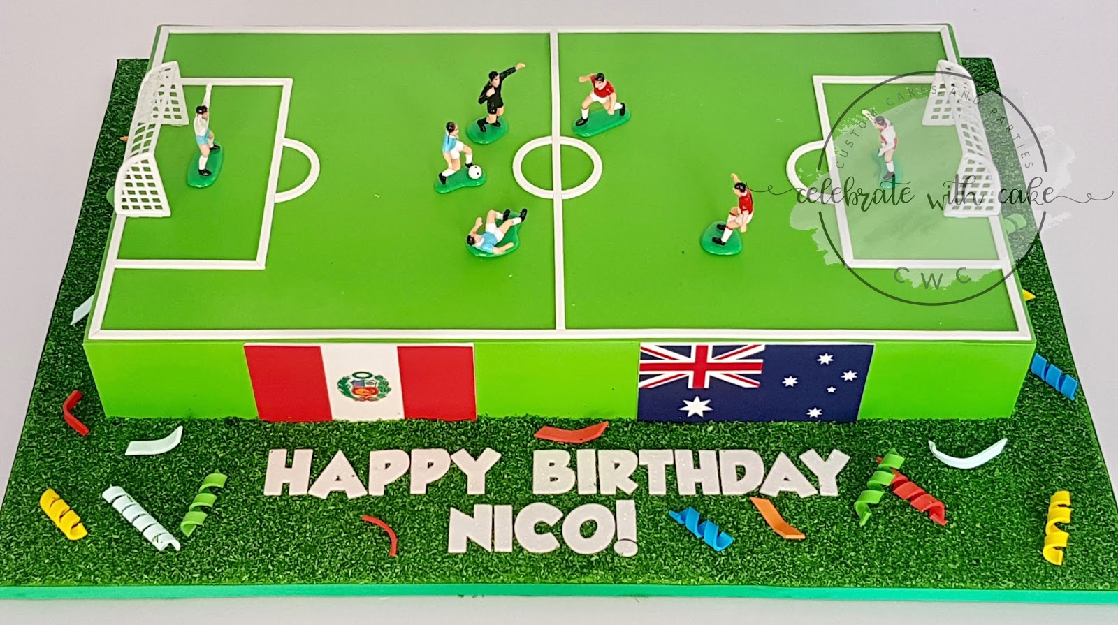 Soccer Field Cake