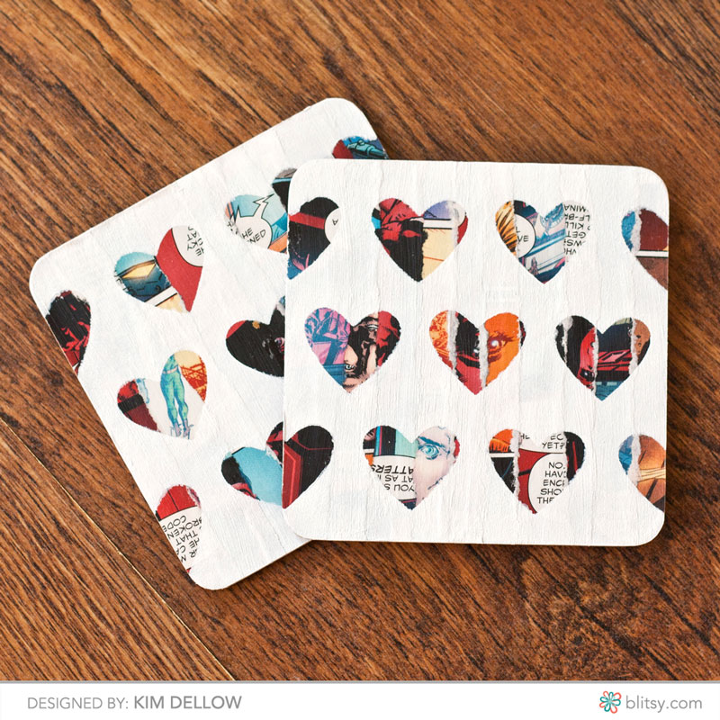 Upcycled Valetnine's day coasters