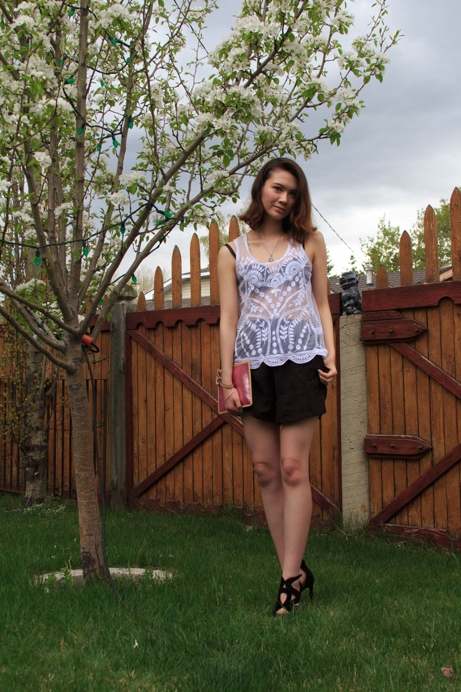 Overalls, Sheer, Lace, Fruit Pattern, Summer, trends, fashion, style, personal style, outfit