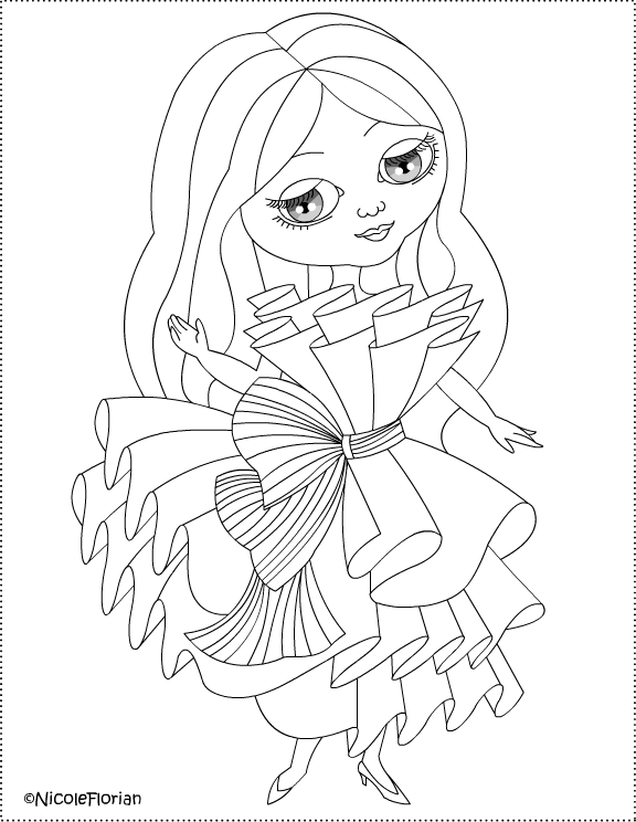 Nicole's Free Coloring Pages: Paper dress for little doll * Coloring