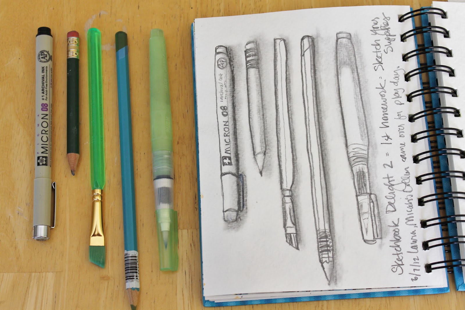 Creative Drawing Of Sketching Supplies with simple drawing