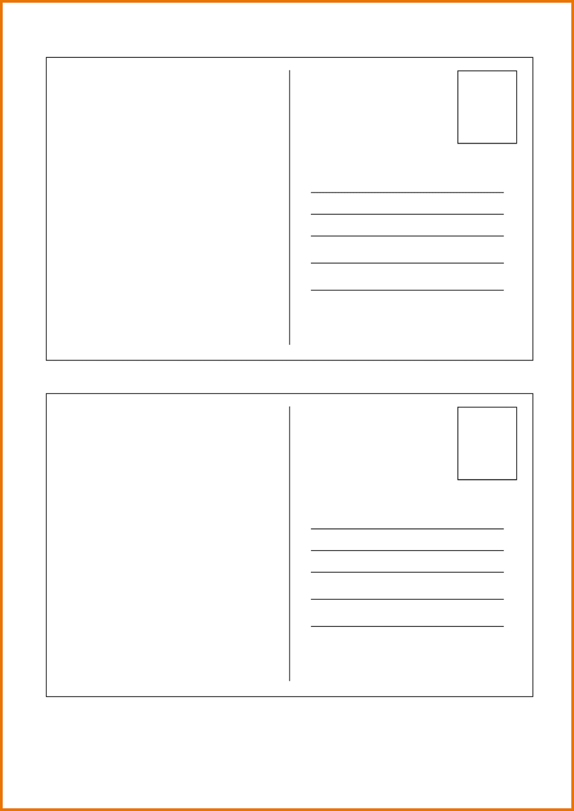 postcardpedia: Free Printable Postcard Templates Pertaining To Free Blank Postcard Template For Word