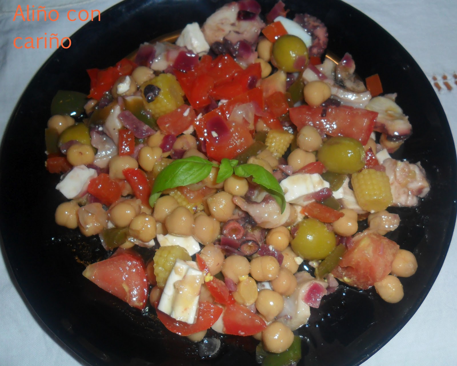 ENSALADA DE PULPO Y GARBANZOS ALIÑO CON CARIÑO