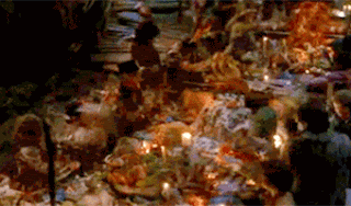 Steven Spielberg hook capitán garfio robin williams food fight pelea de comida rufio peter banning pan lost boys niños perdidos