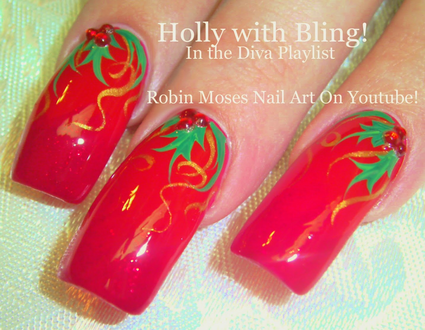 Easy Christmas Holly Nail Art - wide 4