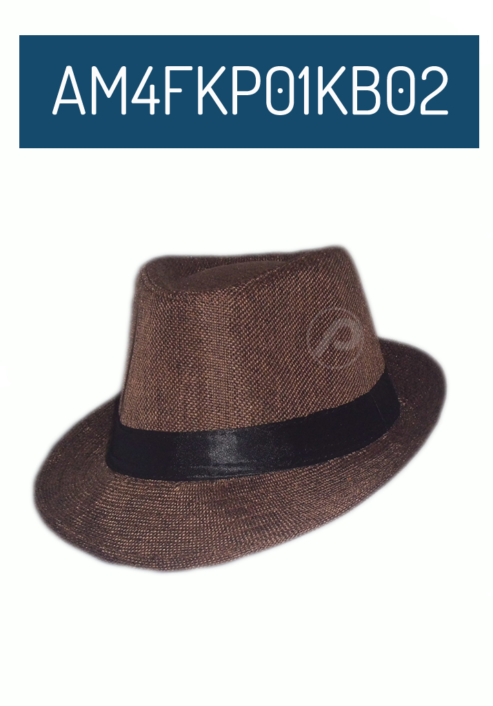 Topi Fedora Polos Coklat AM4FKP01KB02 Grosir dan Eceran Topi Tas