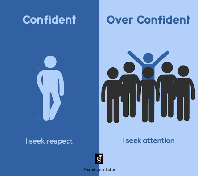 confident people versus overconfident people, respectful