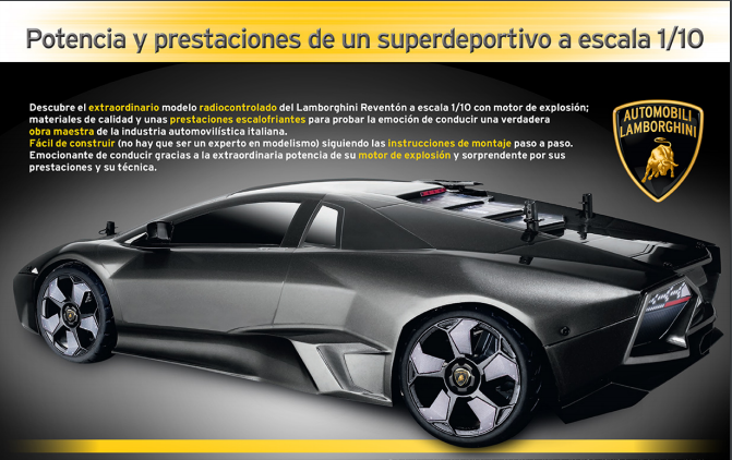 Colecciones Argentinas a Escala: Arma y maneja el superdeportivo Lamborghini  radiocontrol con motor de gasolina