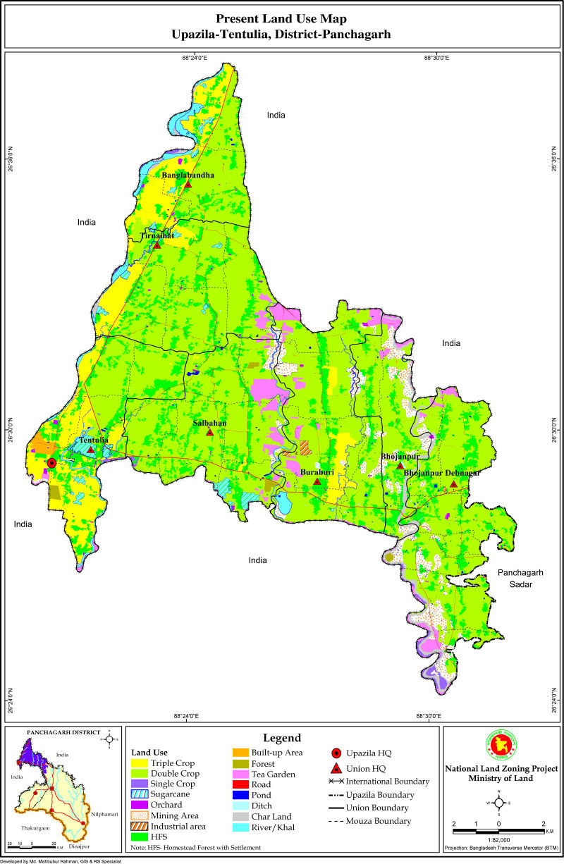 Tentulia Upazila Mouza Map Panchagarh District Bangladesh