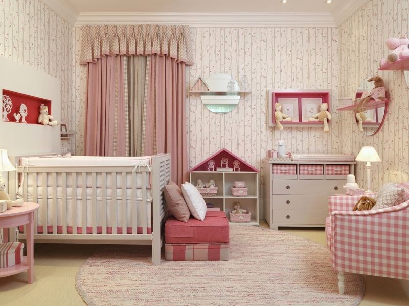 Dormitorios de bebé en rosa y blanco - Ideas para decorar dormitorios