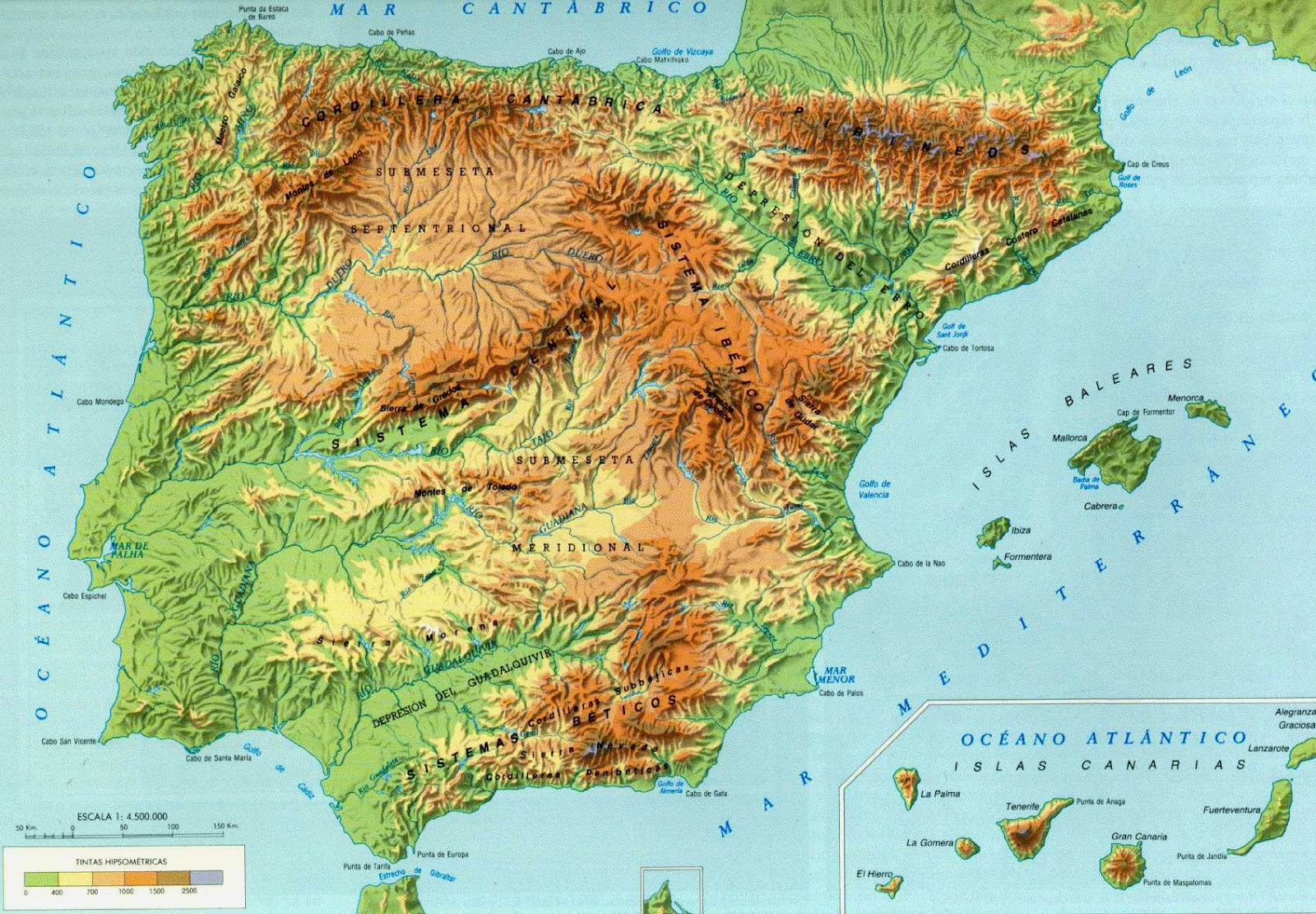Clases De Ciencias Sociales Mapas De España Física